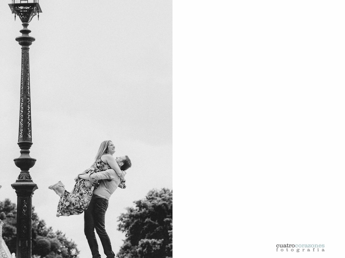 Fotos de Preboda en Sevilla en Plaza España y Reales Alcázares - Cuatro Corazones Fotografía por Juanlu Corrales.