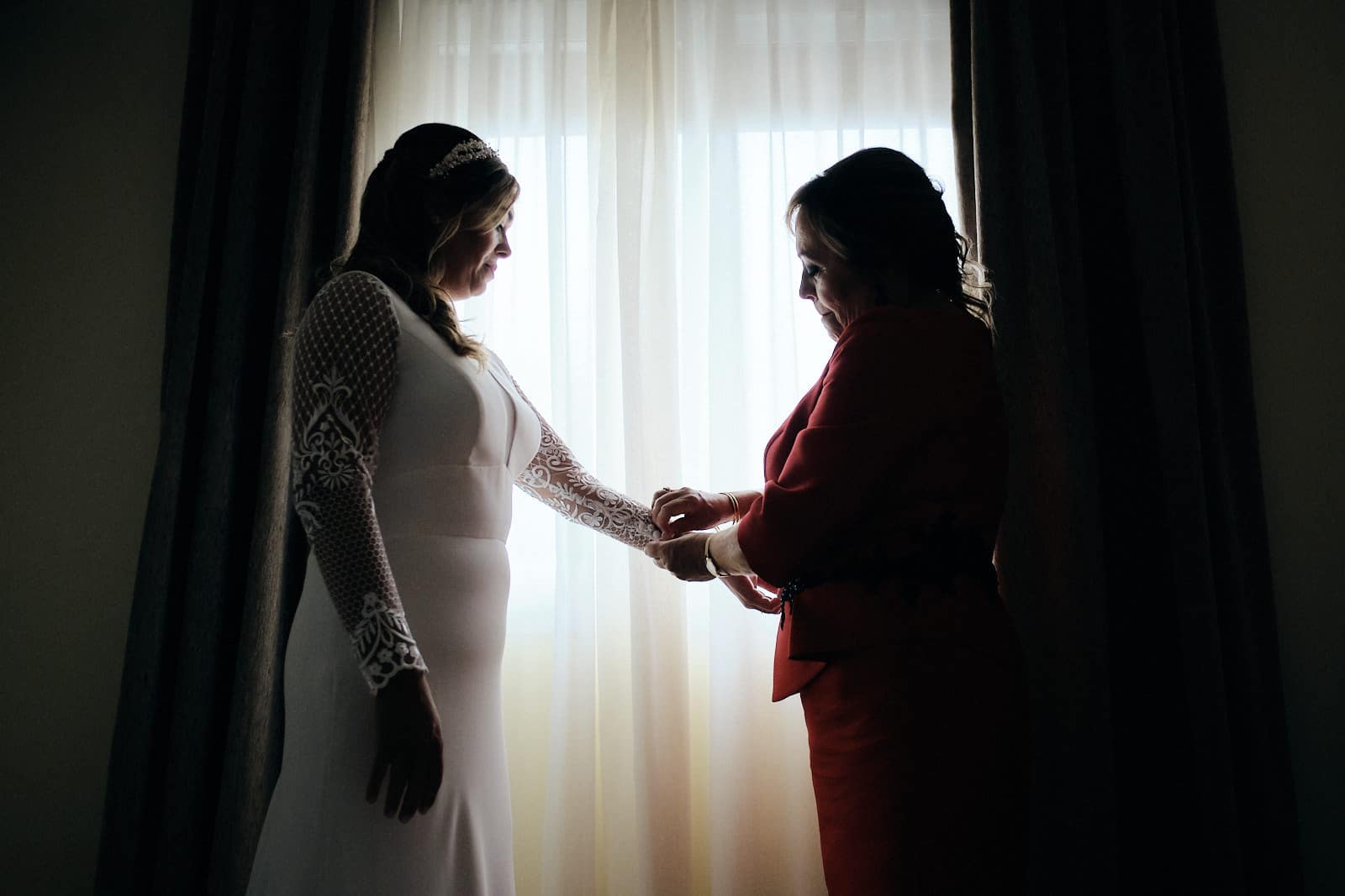 momentos entrañable de una novia